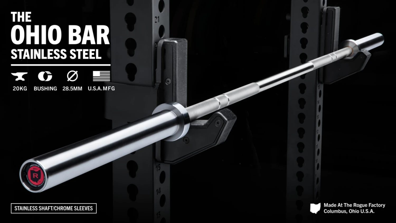 The Ohio Bar - Stainless Steel Rogue Fitness The Ohio Bar - Stainless Steel -Rogue Fitness RA0539 SSDC H dhupzc