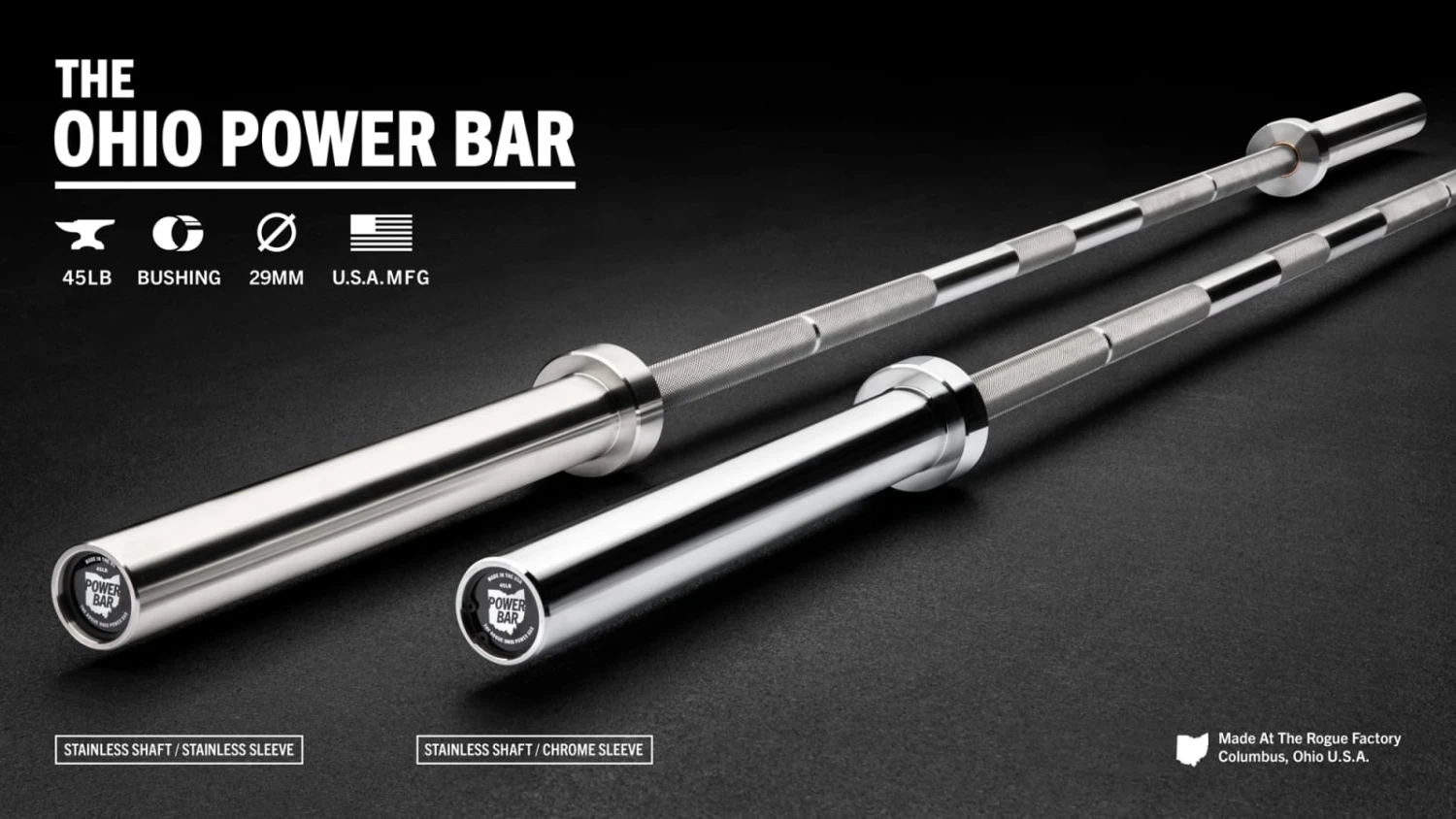 Rogue 45LB Ohio Power Bar - Stainless Steel Rogue Fitness Rogue 45LB Ohio Power Bar - Stainless Steel -Rogue Fitness RA0586 H ctmawj